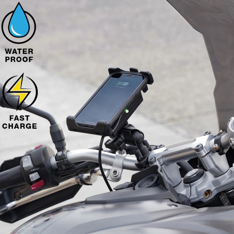 SOPORTE DE CARGA INALAMBRICO RESISTENTE AL AGUA QUICK-GRIP CON CARGADOR  RAM MOUNT 
  