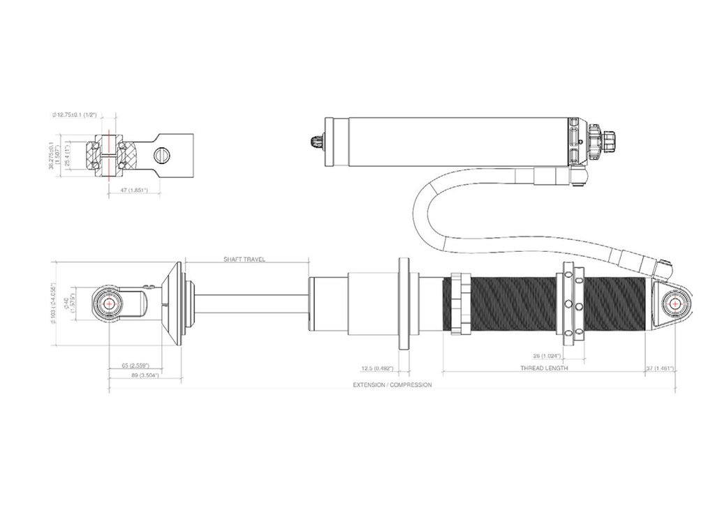 AMORTIGUADOR HELICOIDAL UNIVERSAL DE 2,6" AJUSTABLE EN 3 VÍAS DOBINSONS DE 10" - MRA92-A2510
DOBINSOSNS 